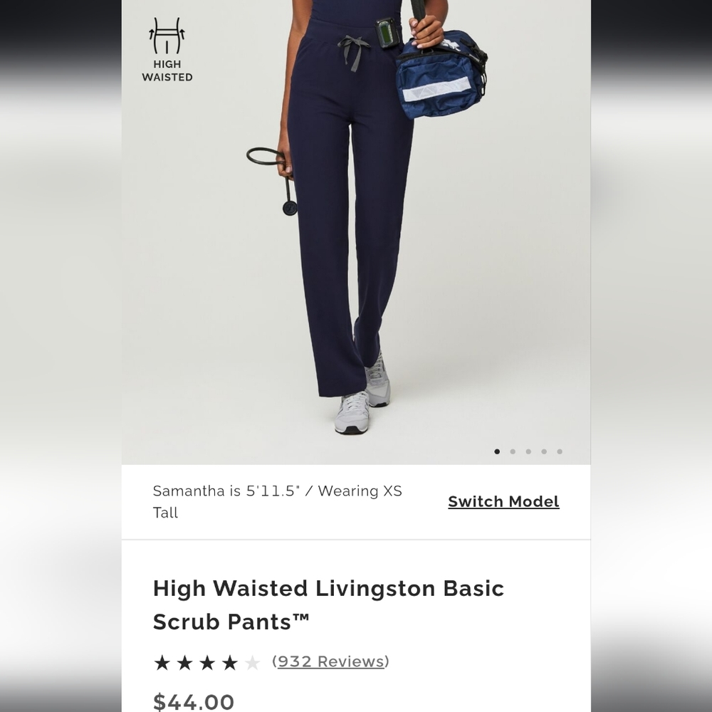 Figs straight leg bottoms navy